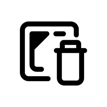 Flat design mobile phone with trash bin icon for app interface 库存插图