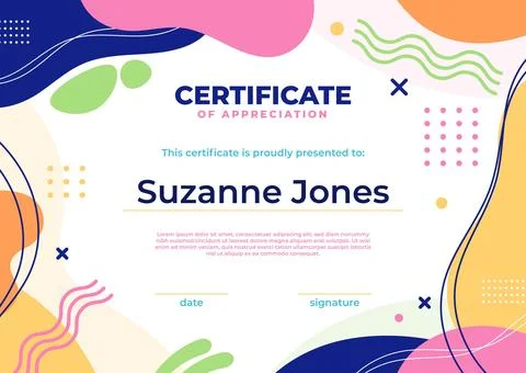 Flat design modern certificate template Stock Illustration