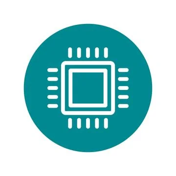 Flat design modern CPU icon. Semiconductor chip. Vector. イラスト素材