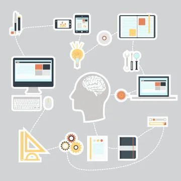 Flat design modern vector illustration icons set Stock-Illustration