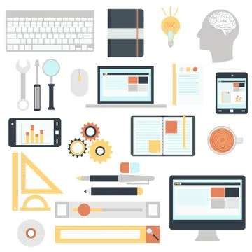 Flat design modern vector illustration icons set Stock-Illustration