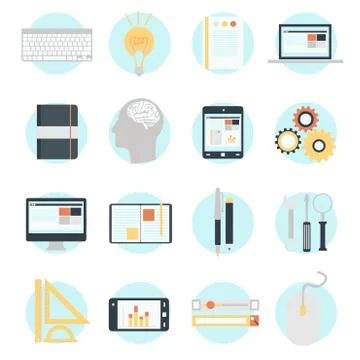 Flat design modern vector illustration icons set Stock-Illustration