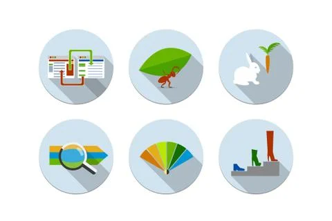 Flat design modern vector illustration icons set Illustrazione stock