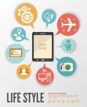 Flat design modern vector illustration infographic concept of variety using o Illustrazione stock