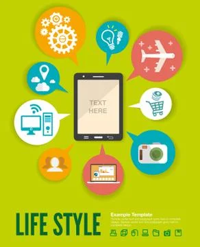 Flat design modern vector illustration infographic concept of variety using o Stock Illustration