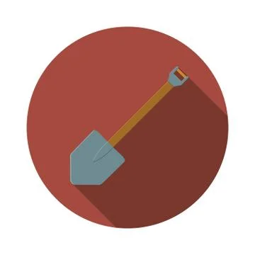 Flat design modern vector illustration of shovel icon, camping and gardening  Stock Illustration