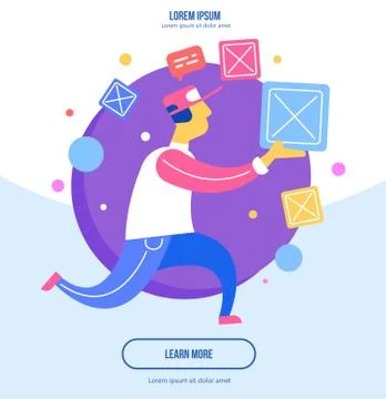 Flat design modern vector illustration. Concept of internet delivery. Stock Illustration