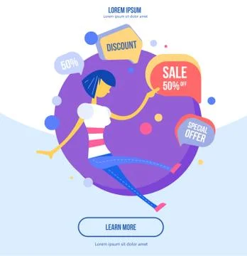 Flat design modern vector illustration, concept of internet marketing. Stock Illustration