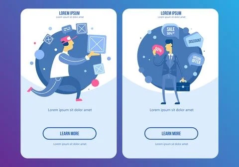 Flat design modern vector illustration concept of social media technology. .. Stock Illustration