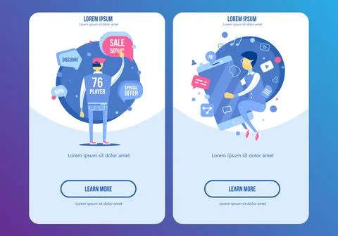 Flat design modern vector illustration concept of social media technology. .. Stock Illustration