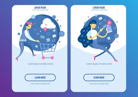 Flat design modern vector illustration concept of social media technology. .. Stock Illustration