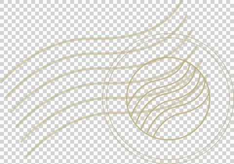 Flat design motif flowing parallel gold curves meeting concentric rings on Stock Illustration