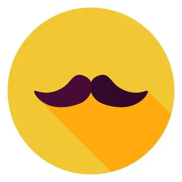 Flat Design Mustache Circle Icon Stock Illustration