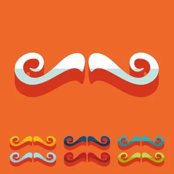 Flat design: mustache Stock Illustration