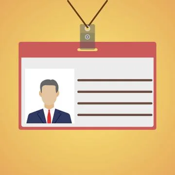 Flat design name tag badge template Illustrazione stock