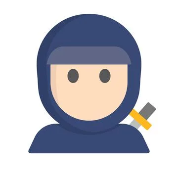 Flat design ninja icon. Vector. Stock Illustration