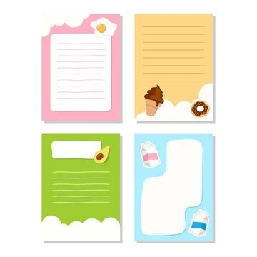 Flat design note paper sheet Stock Illustration