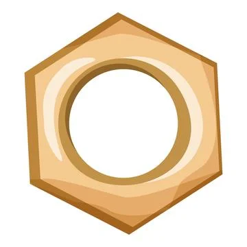 Flat design nut icon with a simple, clean look suitable for various graphic uses Stock Illustration
