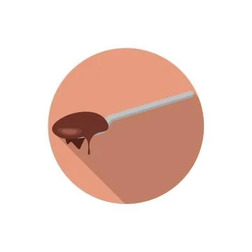 Flat design nutella on spoon Stock Illustration