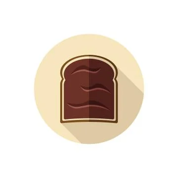 Flat design nutella toast Stock Illustration