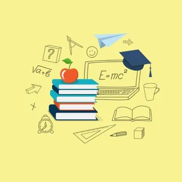 Flat design  for online education Illustrazione stock
