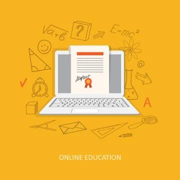 Flat design  for online education Stock Illustration