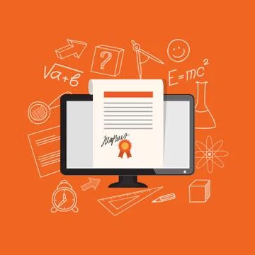 Flat design  for online education Stock Illustration