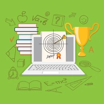 Flat design  for online education Stock Illustration
