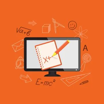 Flat design  for online education Stock Illustration