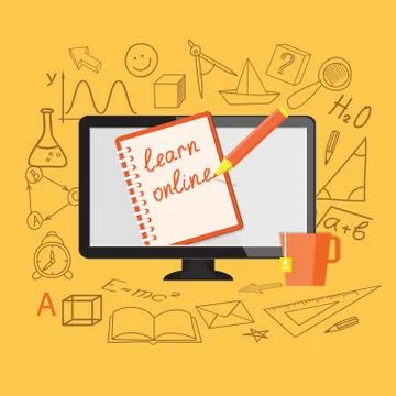 Flat design  for online education Stock Illustration