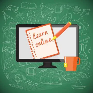 Flat design  for online education Stock Illustration