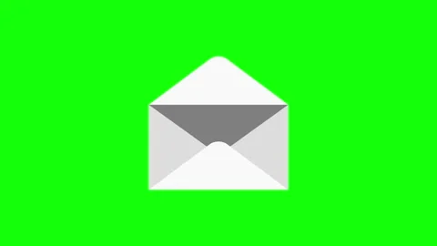 Flat design open white envelope animation on green screen background. Stock Footage 332260174