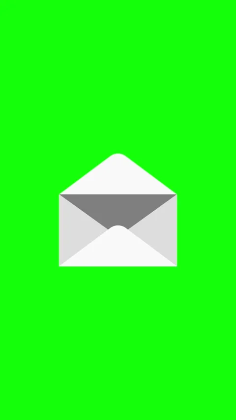 Flat design open white envelope animation on green screen background. Video stock 332260175