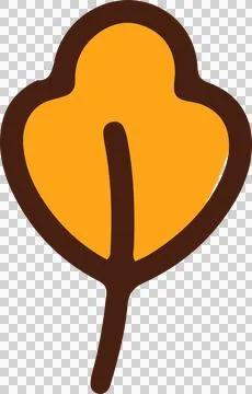 Flat design orange leaf icon is floating on transparent background with dark 스톡 일러스트
