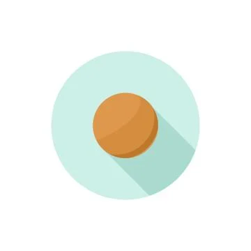 Flat design Orange Ping Pong Ball Stock Illustration