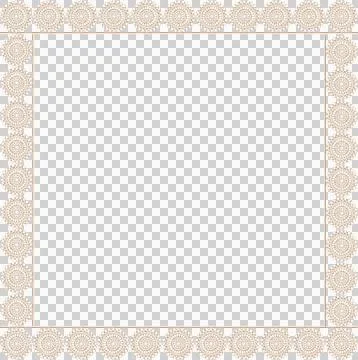 Flat design ornate border is forming mandala motif frame on transparent Stock Illustration