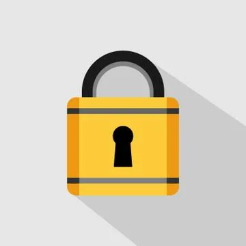 Flat design of padlock . Stock Illustration