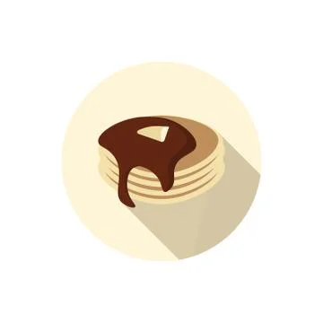 Flat design pancakes Stock Illustration