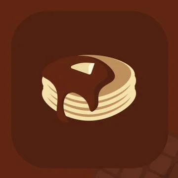 Flat design pancakes poster Stock Illustration