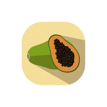 Flat design papaya Stock Illustration