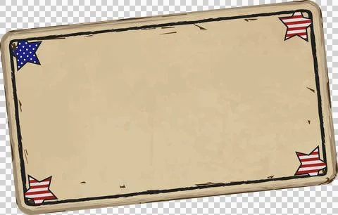 Flat design parchment sheet is tilting on transparent background with flag star Ilustração Stock