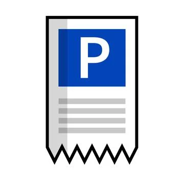 Flat design parking ticket icon. Vector. Illustrazione stock