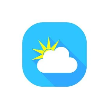 Flat design partly cloudy weather Stock Illustration