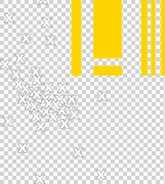 Flat design pattern is displaying white outlined X shapes and yellow bars on 스톡 일러스트
