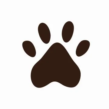 Flat design paw print icon, stock vector illustration Stock Illustration