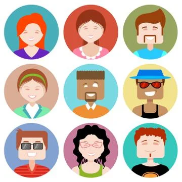 Flat Design People Icon Stock Illustration