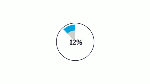 Flat Design Pie Chart with Smooth Animation 12 percent Stock Footage 319211395