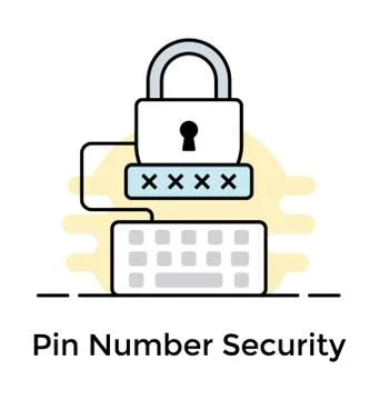 Flat design of pin code icon. Stock Illustration