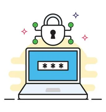 Flat design of pin security code icon. 스톡 일러스트