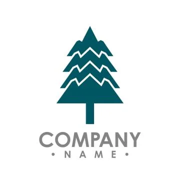 Flat design Pine Trees logo vector. Each element is separate for easy editing 스톡 일러스트